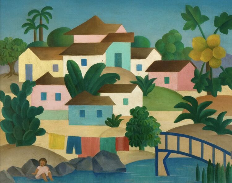 Villarejocom ponte e mamoeiro, 1953 © Tarsila do Amaral Licenciamento e Empreendimentos S.A.